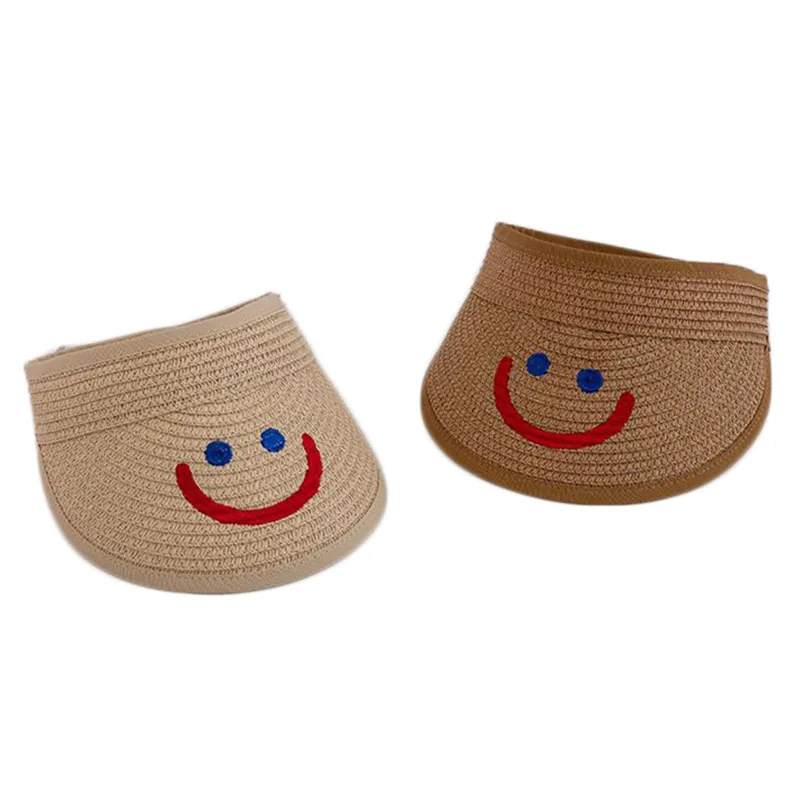 

Baby Straw Cap Cute Breathable Empty Top Hat Children Foldable Sun Visor Cap Kids Adjustable Summer Beach Hats Boy Girl Props