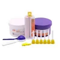 Matériau d'empreinte dentaire en silicone, pâte à modeler haute et basse viscosité, kit de lavage pour dentiste professionnel, pour la création de modèles précis de couronnes, bridges et implants 4