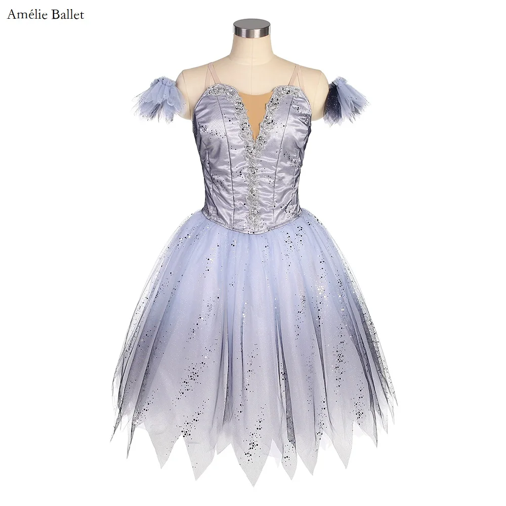 

B22331 Customized Professional Dance Costume Grey Romantic Ballet Tutu Skirt Child & Adult Ballerina Stage Performance Costumes