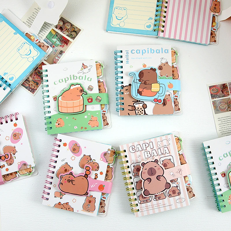 Cute Capybara Coil Book A7 Loose-Leaf Notebook Notepad Learn Stationery Planner Diary Weekly Planner School Supplies Gifts 3