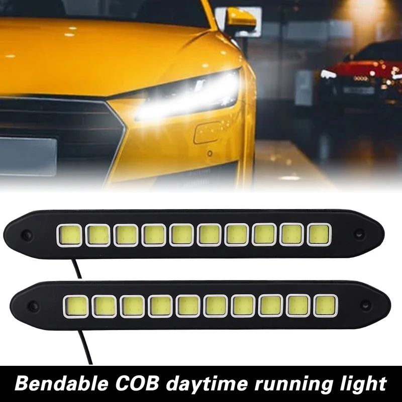 10LED Car COB Daytime Running Lights Bendable Waterproof Fog Lamp