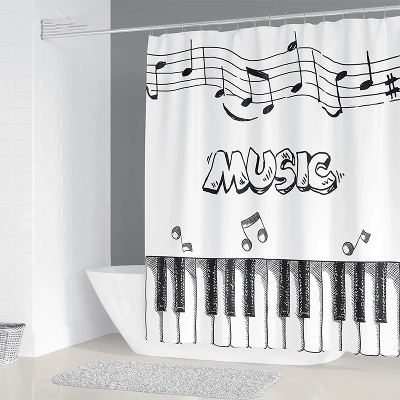 Shower Curtains Geometric Nordic Chandelier Printing Bathroom Shower Curtain Polyester Waterproof Home Decoration Curtain with 12 Hooks