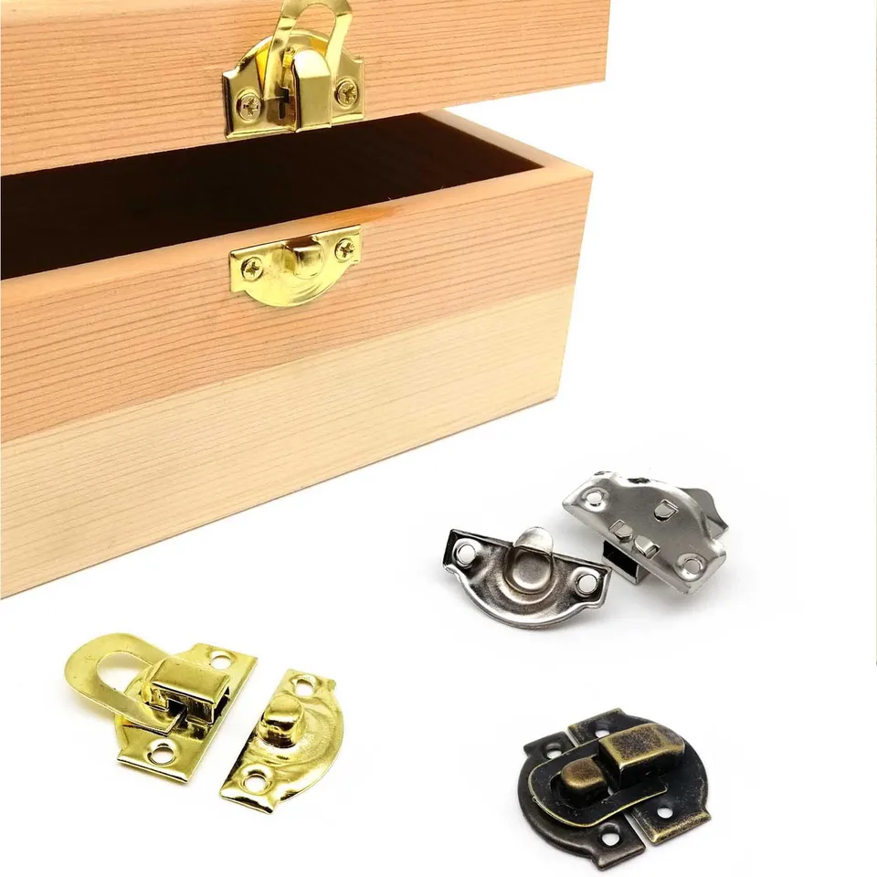 6-Pack Antique Bronze Hasp Latches & Locks - Zinc Alloy, For Jewelry Box, Cabinet, Drawer (76mm X 57mm) With Screws