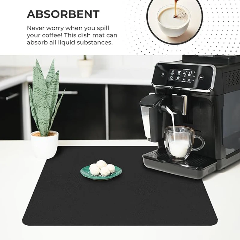 Kitchen Super Large Absorbent Mat Coffee,Dish Draining Mat Quick Dry Bathroom Drain Pad Tableware Mat Kitchen Faucet Placemat