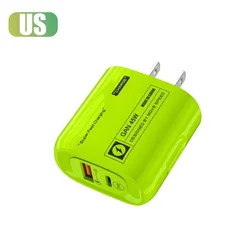 High - Speed 45W GaN Fast Charging Wall Adapter with USB Type C - Universal EU/US/UK Plug for US