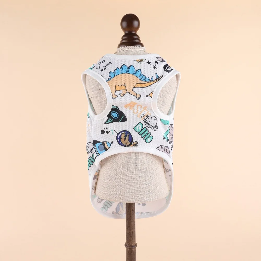 Niedliche Sommer-Kühlweste für Hunde, Cartoon-Design, Weiche Kleidung, Sommer-Freizeithemden für Kleine, Mittlere und Große Hunde, Welpen, Französische Bulldoggen – Detail 4