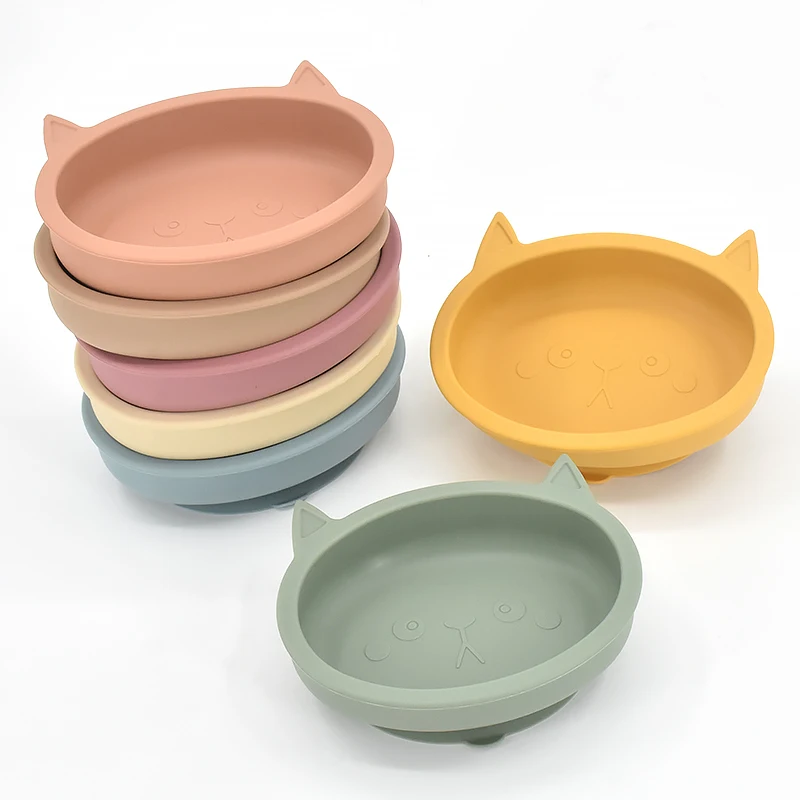Baby Silicone Feeding Plate Silicone Sucker Bowl for Kids Waterproof Suction Bowl BPA Free Children's Dishes Kitchenware 3