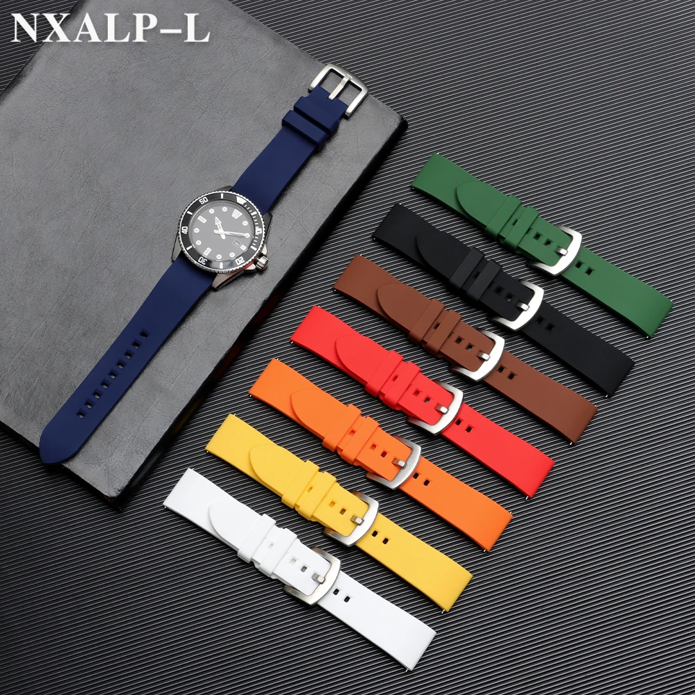 Enhanced Silicone Sport Watch Band - Men's Waterproof Strap, Various Sizes Available