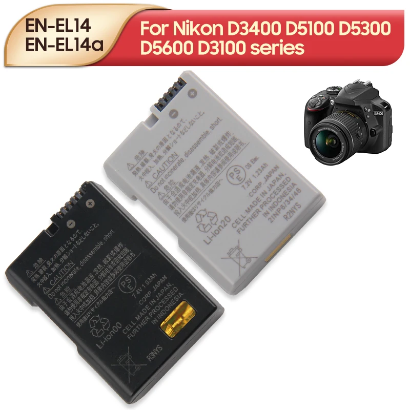 

EN-EL14 EN-EL14A Replacement Camera Battery For Nikon D3200 D3100 D3400 D3500 D5100 D5200 D5300 D5500 D5600 D3300 P7700 P7800