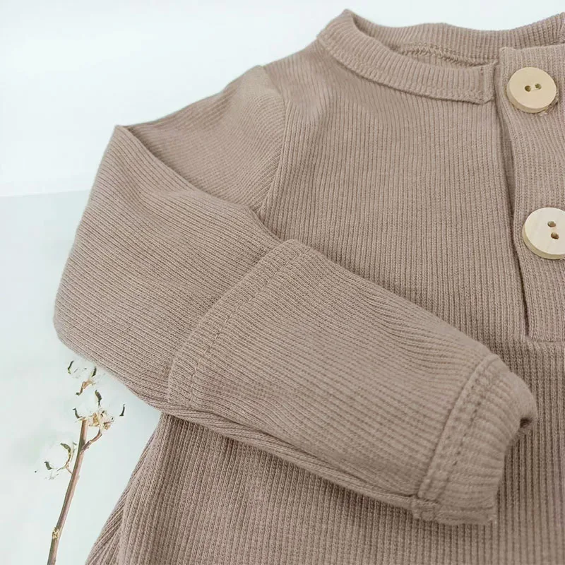 Comfortable Solid Color Baby Boys Ribbed Cotton Gowns Newborn Swaddle Blanket Knotted Sleeping Bag
