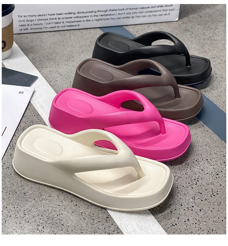Damen Stylische EVA Flip-Flops Bequeme Weiche Rutschfeste Geruchshemmende Modische Vielseitige Strand-Sandalen für Sommer und Freizeit – Detail 2