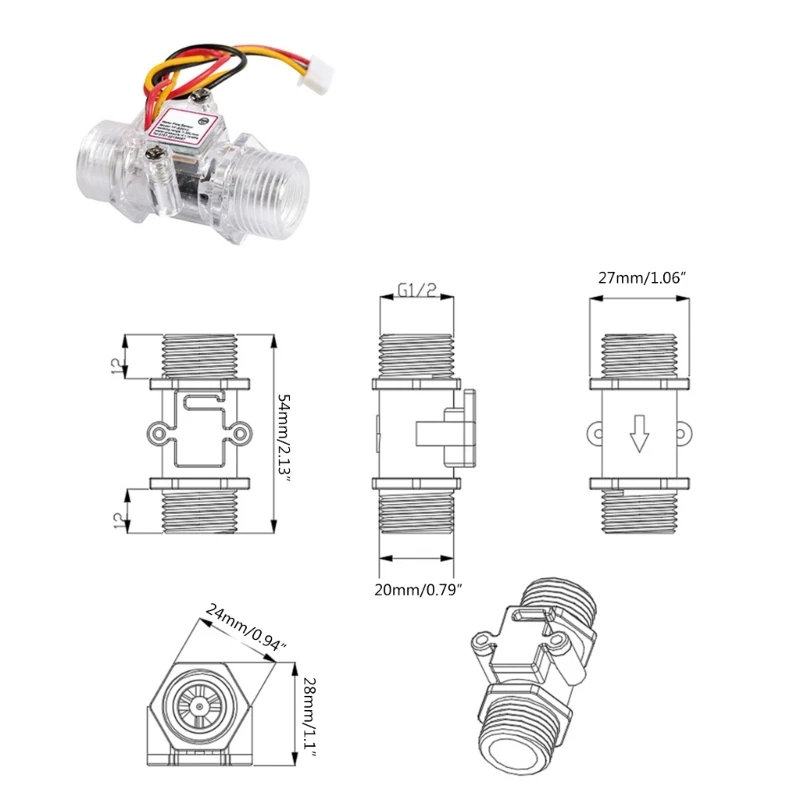 G1/2 Inch Water Meter For Industrial Flowmeter Water For Heaters