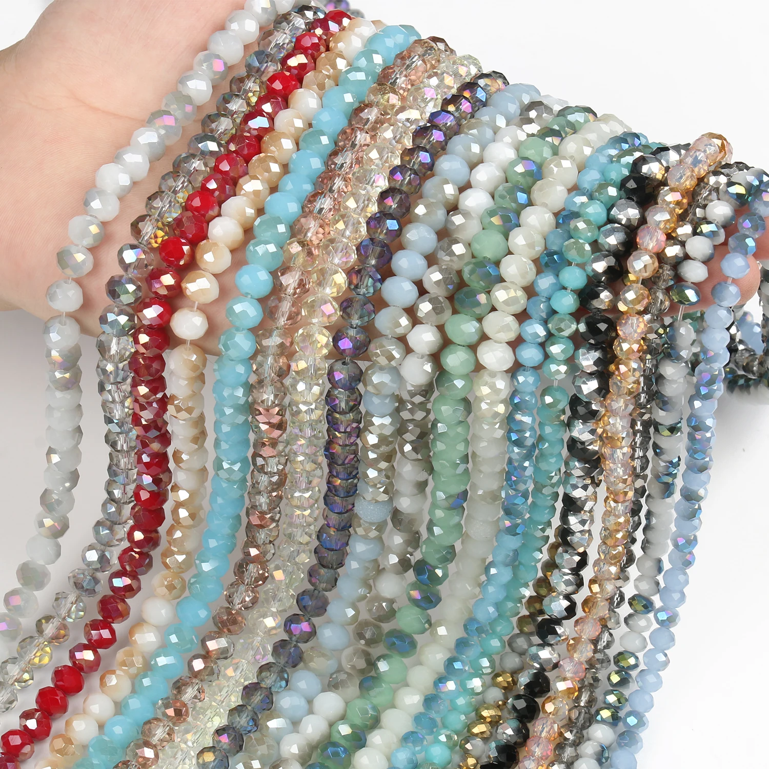 70 Perles En Verre Quartz De Bohème à Facettes Cristal CZ - Diamètre 8 Mm