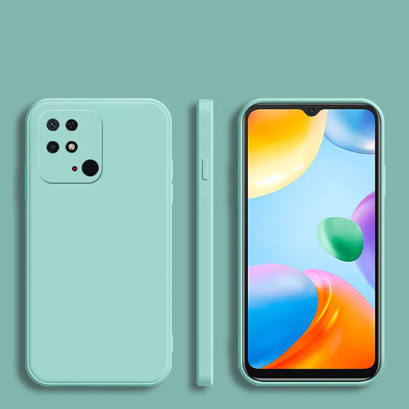 Stylish Square Frame Silicone Phone Case - Soft Matte Back Cover Full Protector