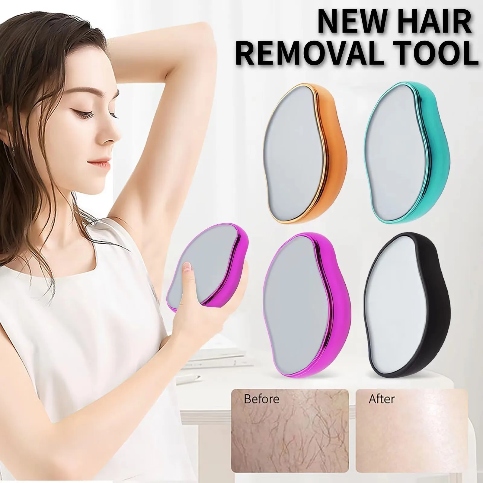 Tanie Fizyczne bezbolesne włosów Remover profesjonalny kryształ depilator instrukcja bezpieczne narzędzie sklep