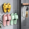 Self-adhesive Slipper Hooks Slippers Racks No-punch Wall Mounted Shoes Storage Rack Drying Hanger Bathroom Shoe Hook Accessories 4
