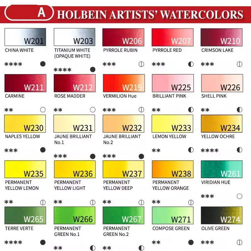 Holbein 2ml Blue/Purple Watercolor Paint Sample Handmade Professional Water Color Paint for Painting Art Supplies