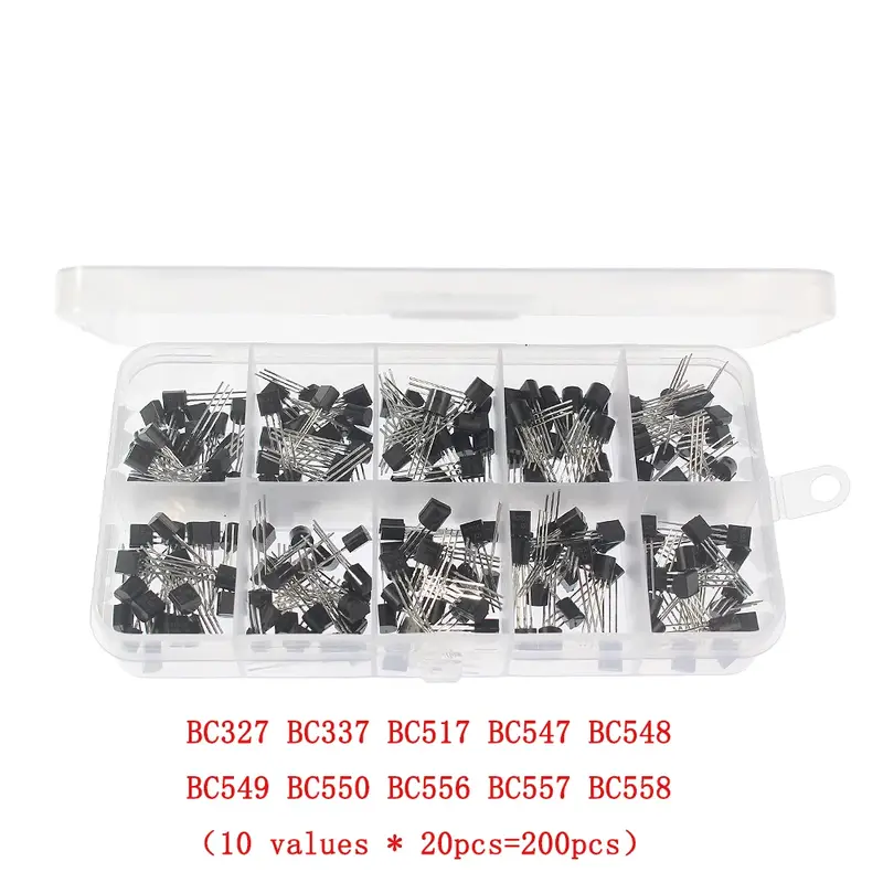 50-900PCS Transistors kit NPN PNP S8050 S8550 S9012 2N3904 2N3906 C1815 A1015 MJE13001 BC327 BC337 BC517 BC547 BC548 BC549 BC558 - Image 7