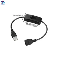 สาย USB MINGCVIL พร้อมสวิตช์เปิด/ปิด สายต่อขยายสำหรับโคมไฟ USB พัดลม สายไฟอะแดปเตอร์ทนทาน อุปกรณ์ USB ไฟ LED 6