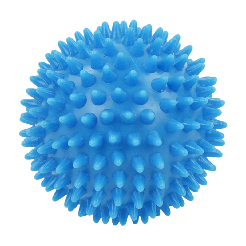 3X Spiky Massage Ball, Hard Stress Ball 7.5Cm For Fitness Sport Exercise (Sky Blue)