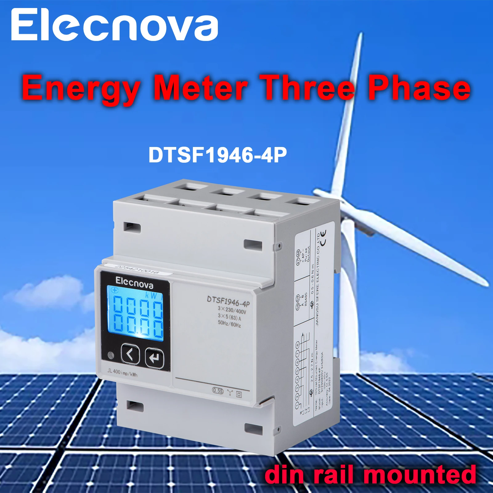 Dtsf19464p Din Rail Multirate Energy Kwh Meter 3 Phase Rs485 Modbus