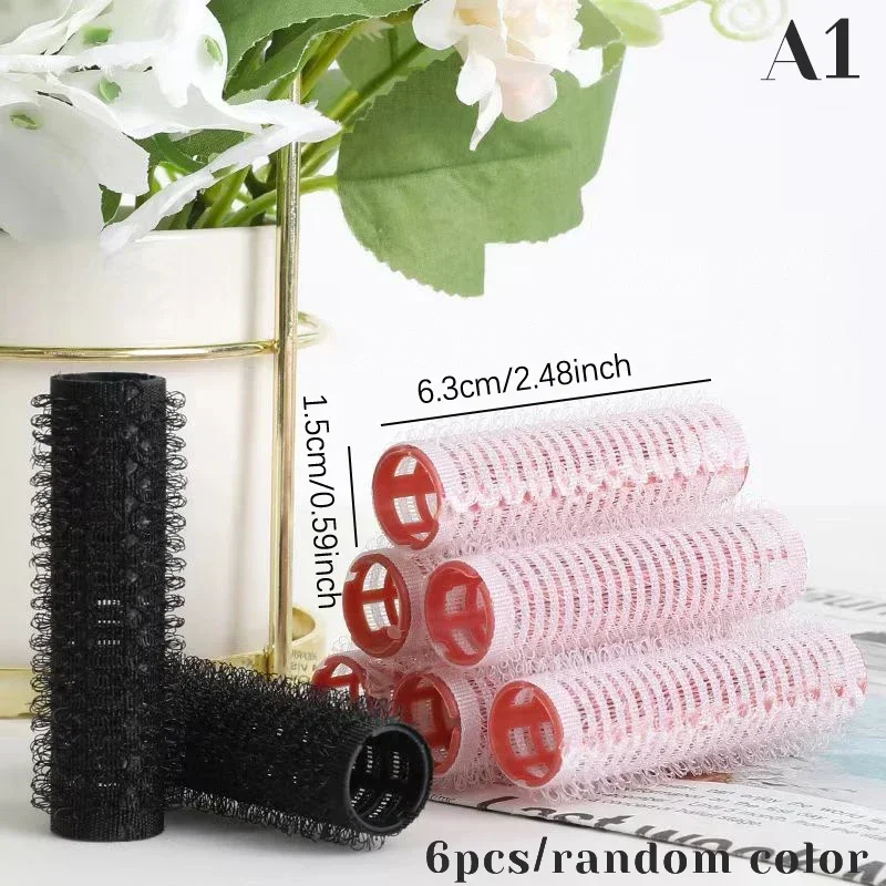 6pcs Hair Rollers Heatless Hair Curlers No Heat Bangs Volume Self-adhesive Hook Curlers DIY Styling Tools