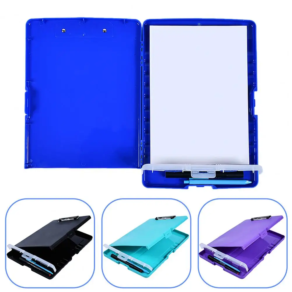 

Clipboard Durable Portable Large Capacity Side Opening File Folder with Pen Holder for Office School Nursing