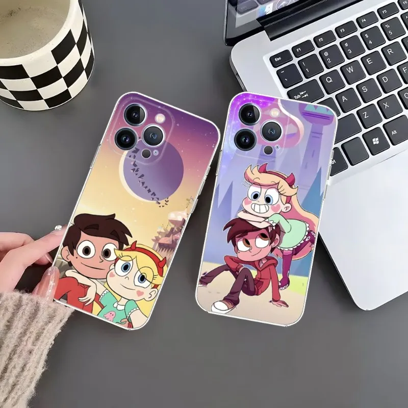 Cartoon Star Vs The Forces Of Evil Phone Case Per Iphone 15 12 Pro Max 13 Mini 11 14 Xr 6 6S 8 7 Plus Cover Trasparente Di Lusso