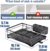 Dish Drying Rack for Kitchen Counter Large Dish Rack with Drainboard Rustproof Dish Drainer with Utensil Holder for Sink 5