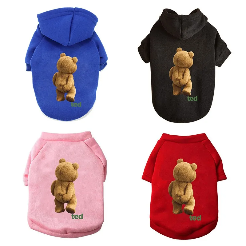 Pet Clothes Cute Cartoon Bear Dog Hoodies Winter Pet Dog Clothes for Small Medium Dogs Costumes Yorkshire Terrier Puppy Costume Cat