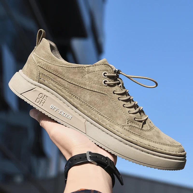Men Shoes Genuine Leather Loafers Breathable Autumn lace up comfortable Casual Shoes Outdoor Men Sneakers