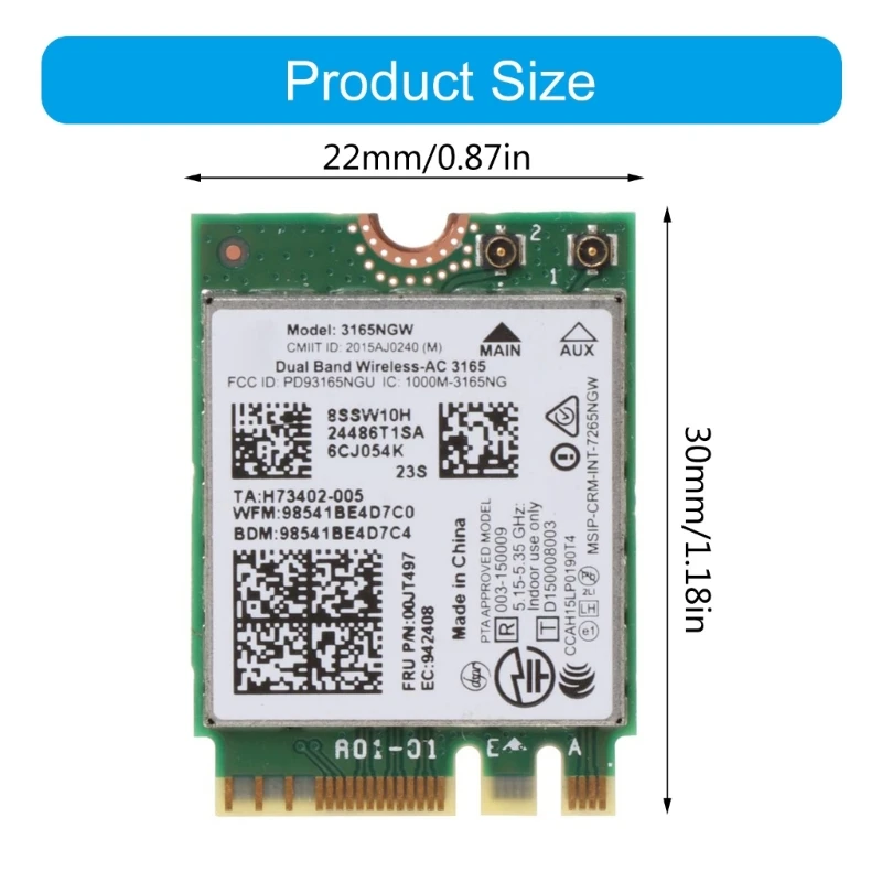 Module Wi-Fi Bluetooth M.2 2230 Carte Wi-fi Intel® Dual Band Wireless-ac 8260 (modèle à Maisons Alfort Carte Wifi 6 Pc Portable