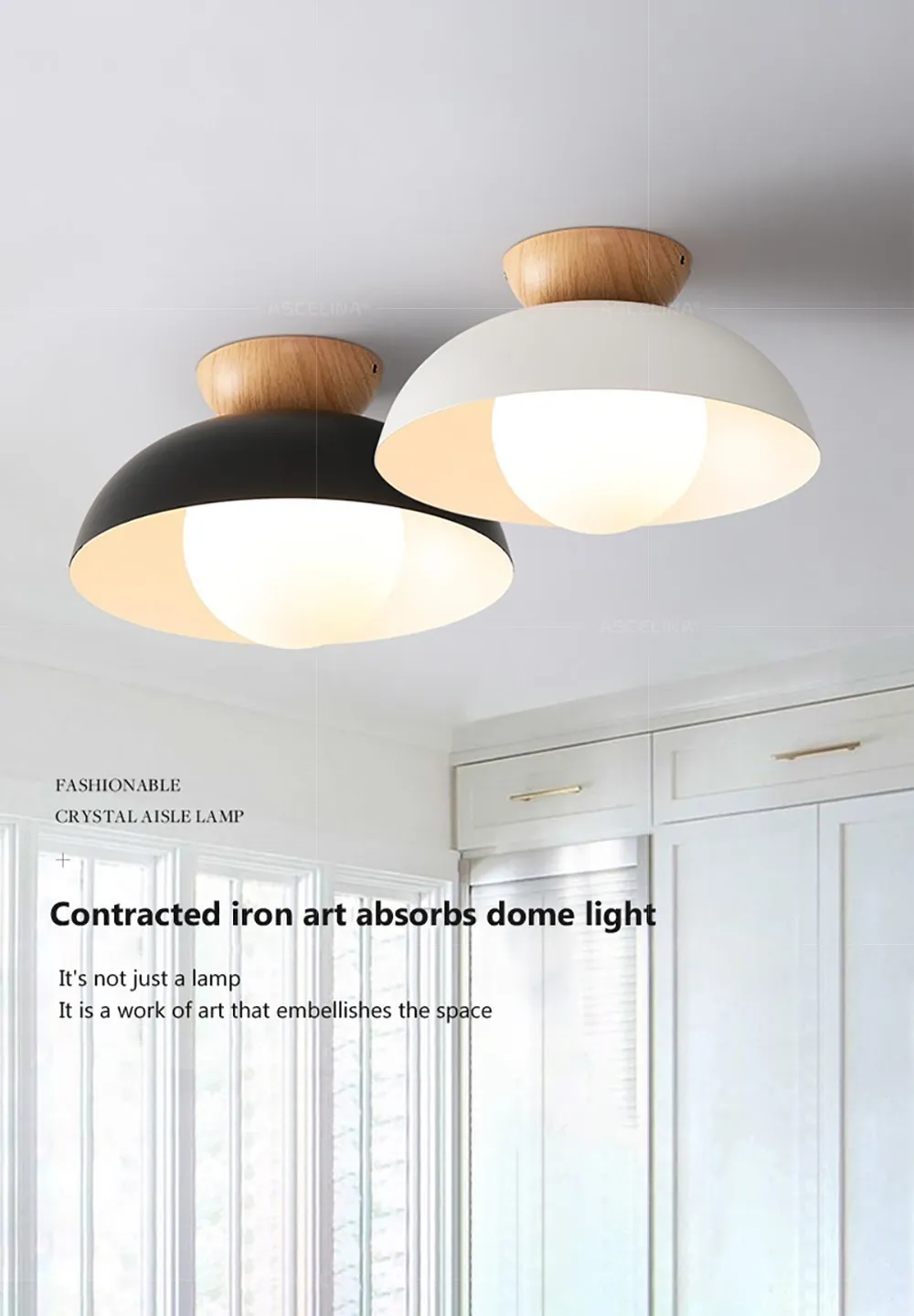 Nordic Wooden Led Ceiling Light