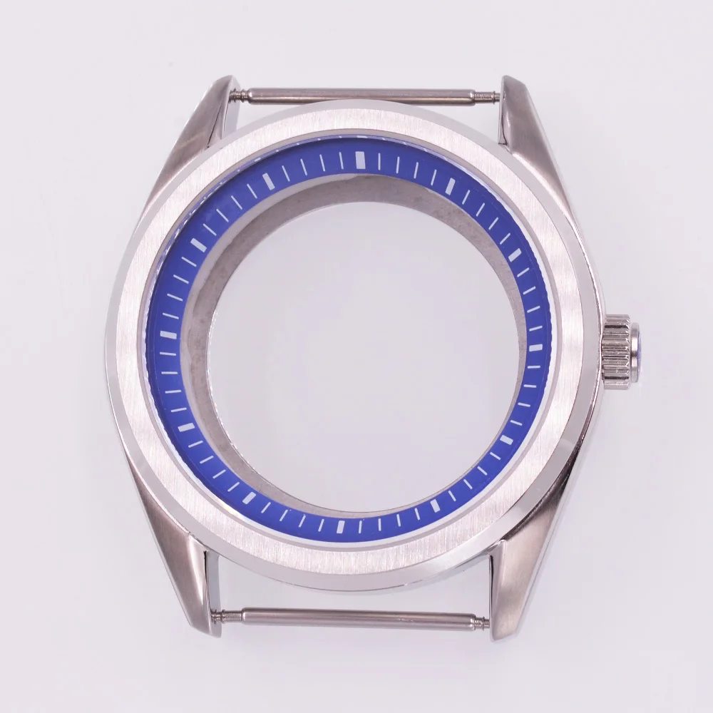 Silver Watch Case with Sapphire Glass and Multi-Colored Chapter Ring, 40mm