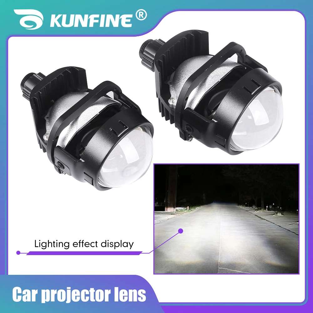 

2.5'' Pair of Bi-Xenon HID Car Fog Light Projector Lens Kit Car Headlight High Low Beam White Light