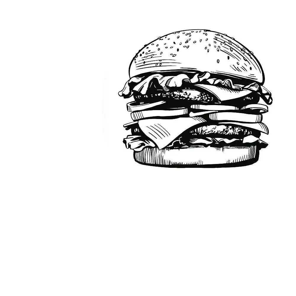 Fast Food Sign Window Stickers Hamburger Rapid Delicious Food Vinyl Wall Decal Fast Cafe Restaurant Fresh Burger Stickers wall stickers
