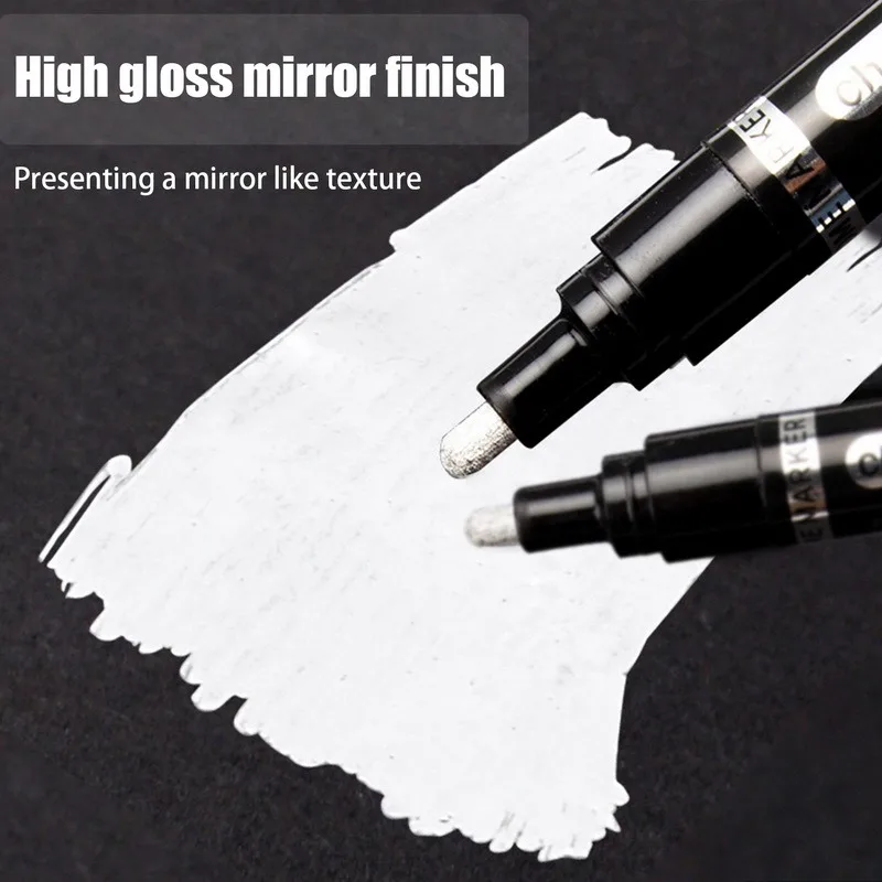 0.7/1/2mm Chrome Mirror Marker Pens Silver Marker Liquid Pen Cards/Posters/Mugs/Ceramic/Glass/Metallic Craftwork Paint Pen mirror marker pens paint marker pen markers pen marker pens paint pen art marker pen
