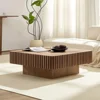 Walnut Coffee Table Modern Handcraft Drum Wooden Solid Wood Veneer Tea Tables for For Living Room Apartment, Coffee Table 1