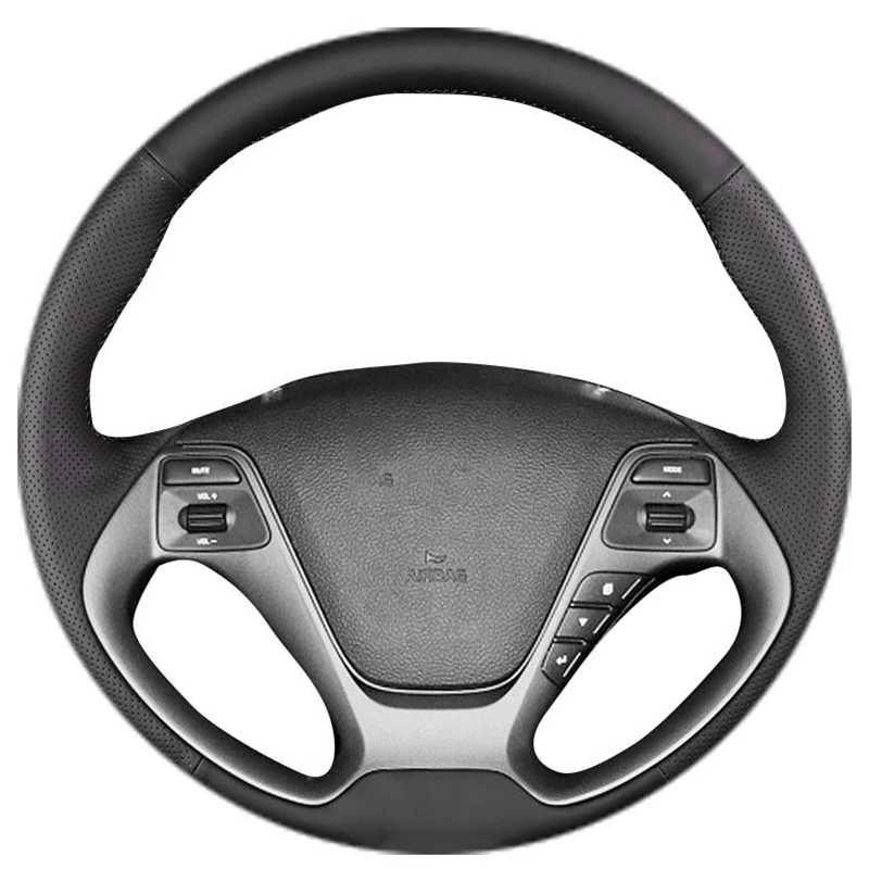 

Чехол рулевого колеса автомобиля черная натуральная кожа для Kia K3 2013-2018 Ceed Cee 'd Cerato 2013-2018 Forte Koup для te5 2014-2018