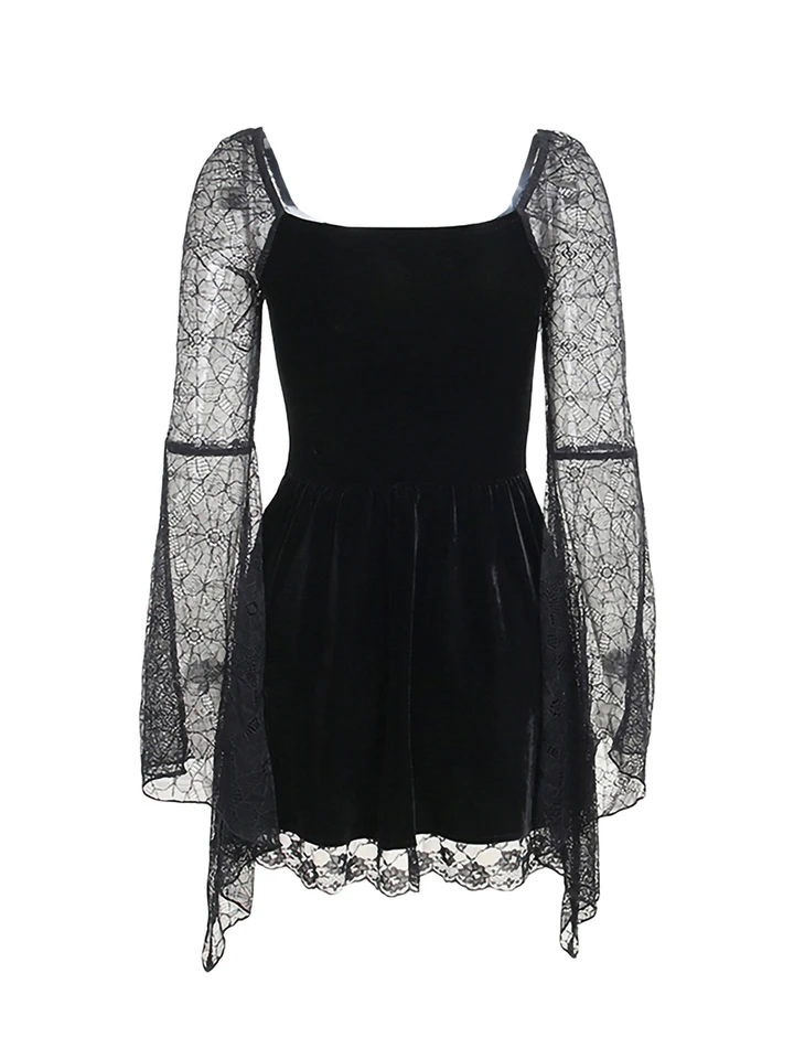 Mittelalter Kleid Für Damen – Gothic Langkleid Mit Quadratausschnitt – 2-teilig & Tailliert – Halloween Kostüm