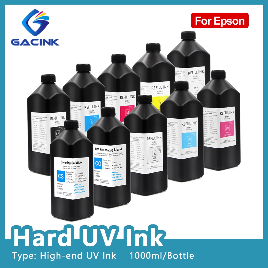 Led Tinta Curável High-end Hard Epson Dx5 Dx7 Xp600 Tx800 de Impressão Impressora Plana uv 1000ml por Garrafa uv