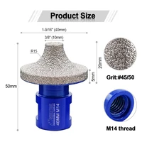 SHDIATOadvocate-Mèches de fraisage diamant, Gravure, Polissage, Terrazzo, Granit, Marbre, Coutertop, Quartz, Bord saillant, Filetage M14, 1Pc 2