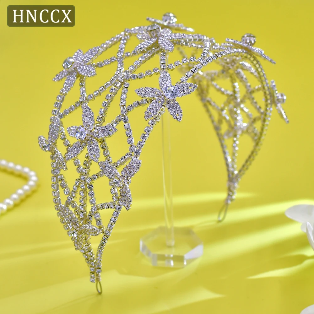 HNCCX Bling Rhinestone Floral Bridal Headband Wedding Hair Accessories Headdress bridesmaids Party Gift Headpiece CP464