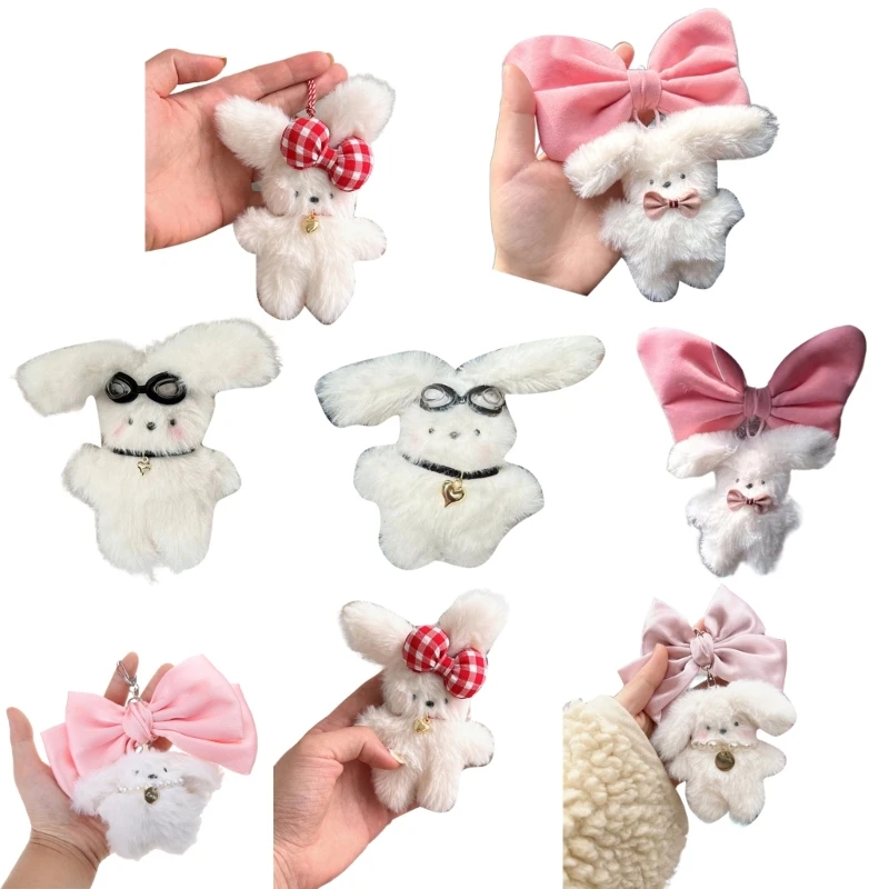 

Fast Reach Handmade Plush Rabbit Charm Keychains Lovely Y2K Ornament Women Car Keyring Backpack Handbag Charm Pendant Keys