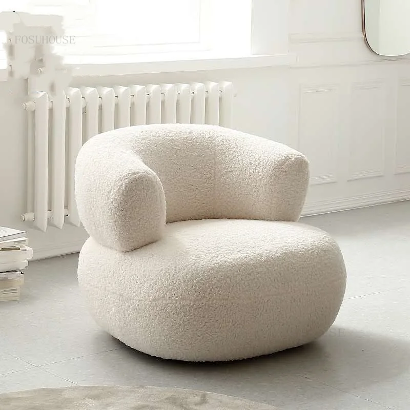 Nordic Designer Home Furniture Back Armchair Simple Living Room U-shaped Leisure Sofa Creative Balcony Bedroom Single Sofa Chair