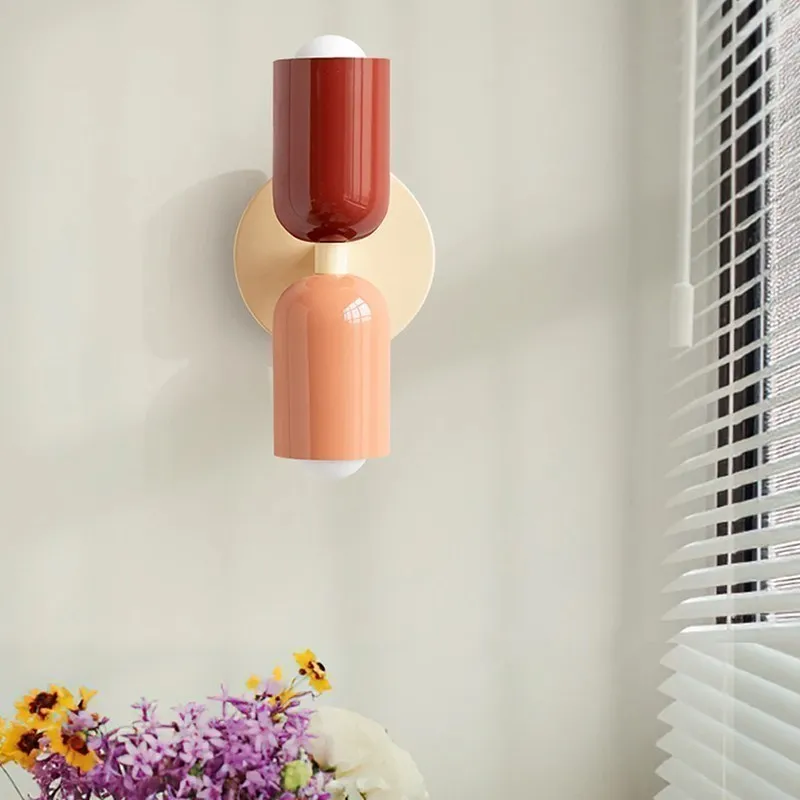 Nordic LED Wall Lamps Modern Minimalist Cream Double Head Lights For Living Room Bedroom Bedside Study Indoor Decoration Fixture 2