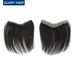 GLOYRHAIR - FRT - Thin Skin Forehead Men Toupee 6 inches Human Hair Fringe for Men All V Loop Invisible Bangs