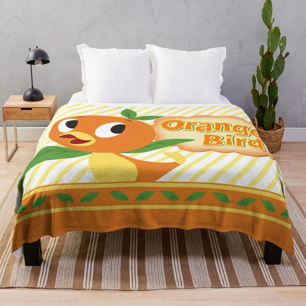 

It's Orange Bird! Throw Blanket Furry Decoratives Comforter Blankets