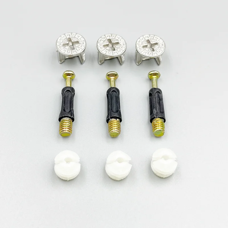 20pcs Furniture Connecting Hardware Set Cam Screw Three-In-One Eccentric Wheel Nut Cam Lock Nuts for Wardrobe Splicing Cabinet screw bolt nut set hex nuts assortment kit screw washer nut kit
