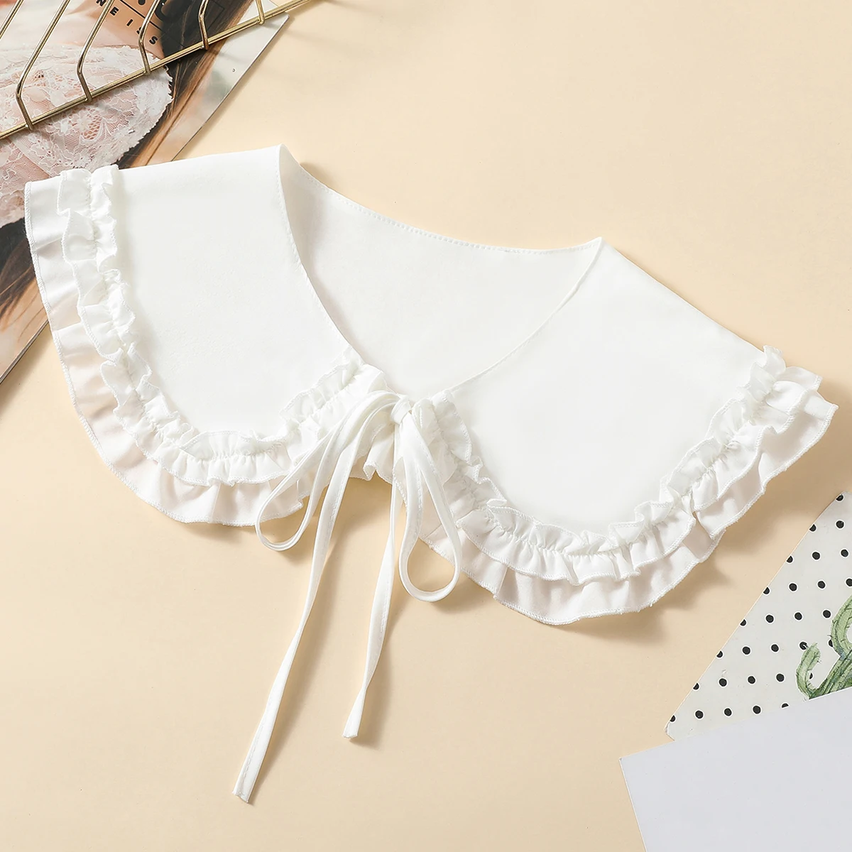fake collar Women's Wave Edge Decoration Fashion Shawl Lap Shoulder Detachable Versatile Fake Collar